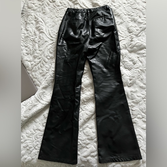 Premium Faux Leather Flared Trousers - Picture 3 of 5